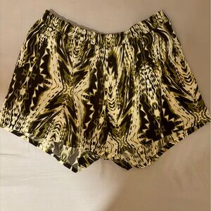 Green patterned shorts